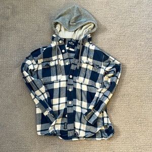 Hollister Mens XS Flannel Hoodie